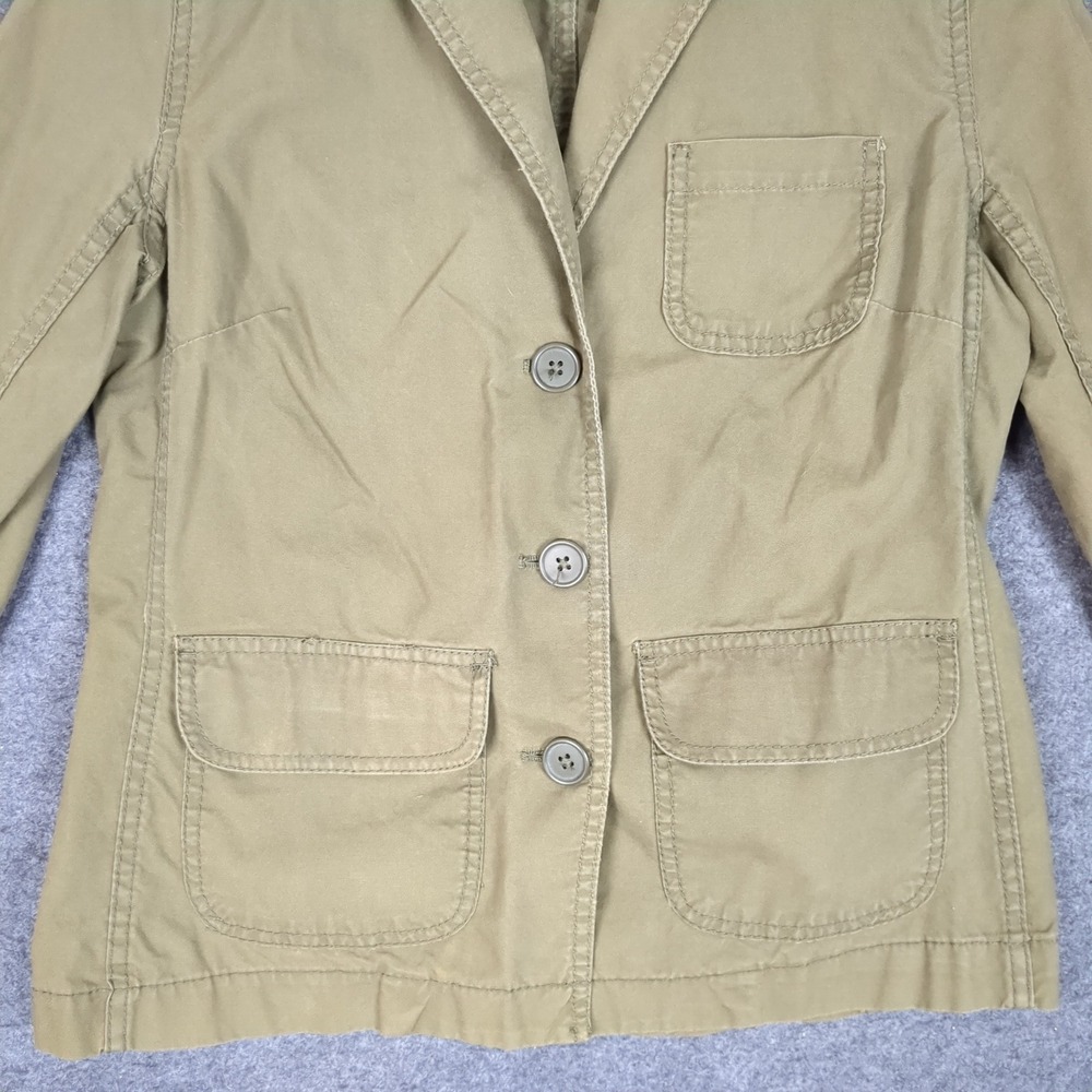 GAP Womens Olive Green Cotton Utility Blazer Jacket Small 3-Button Safari Style - Picture 5 of 13
